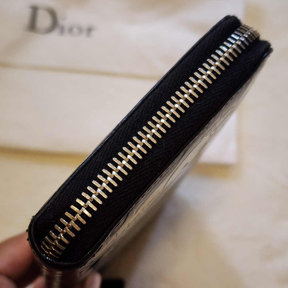 Dior Patent Black Trotter Long Zip Wallet - Picture 5 of 13